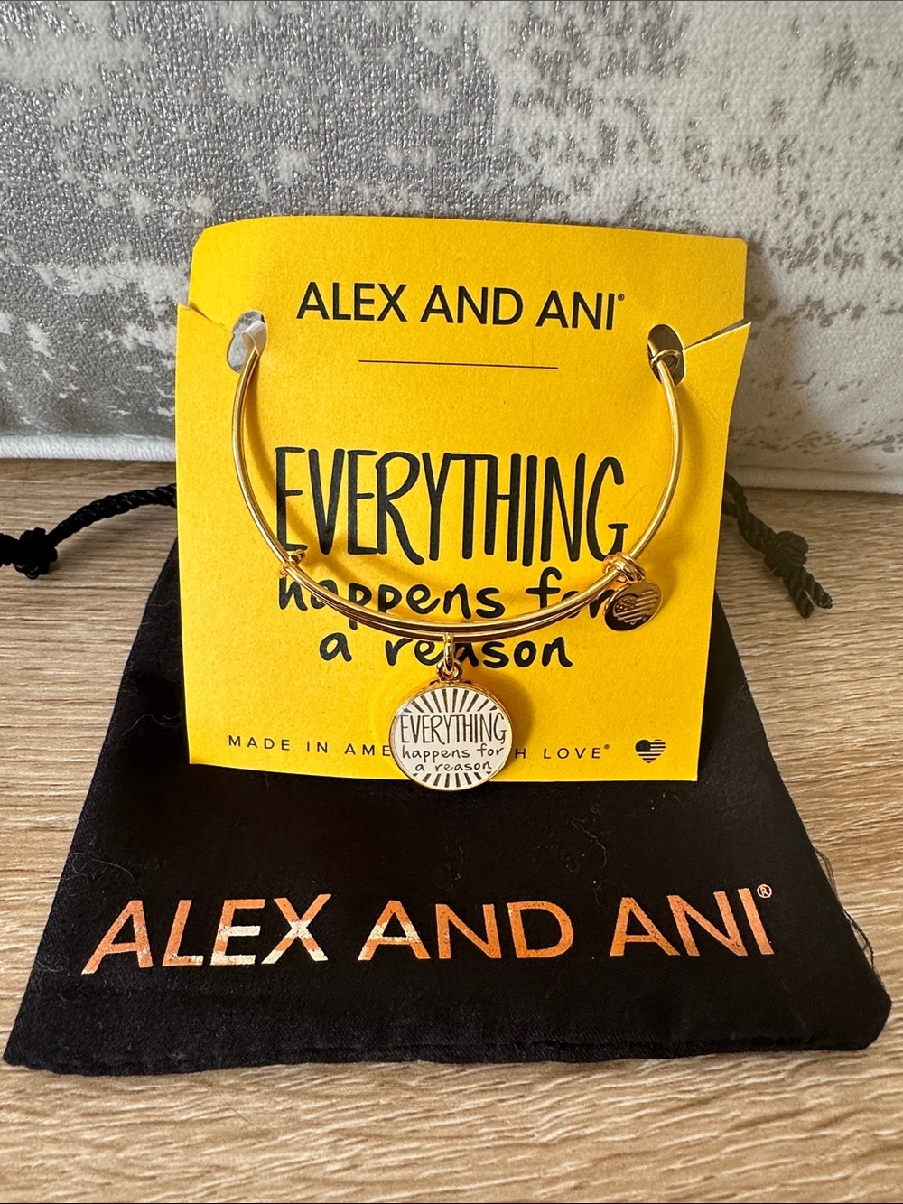 Alex and Ani Gold Inspirational 'Everything Happens for a Reason' Bangle